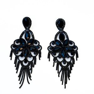 Black Rhinestone Earrings